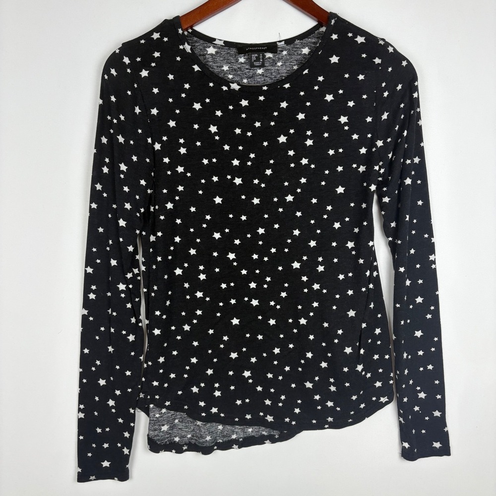 Atmosphere Long Sleeve Top Star Print Crew Neck